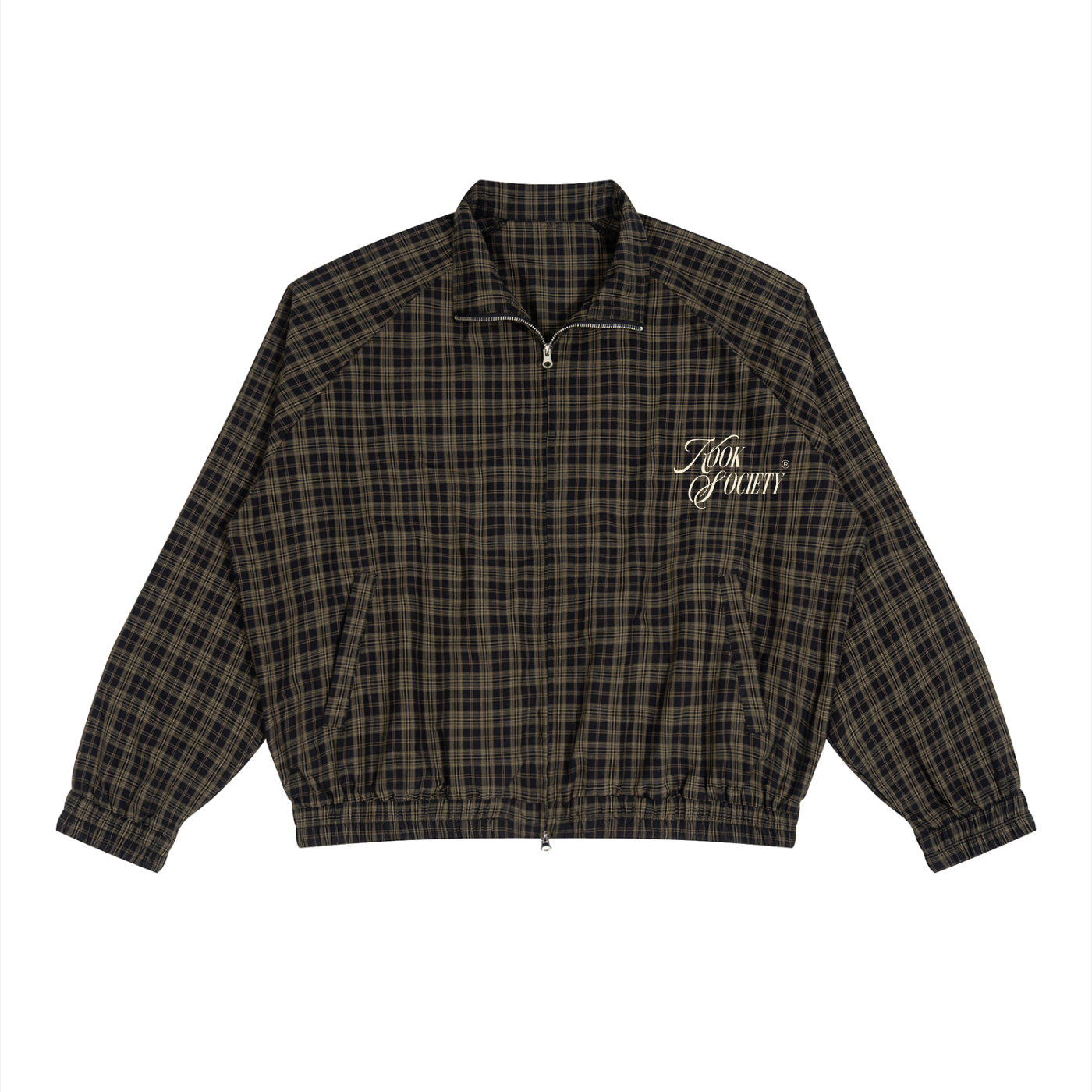 Unisex Plaid Full-Zip Track Jacket